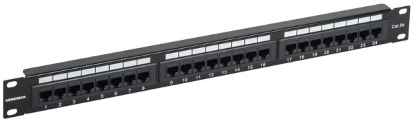Патч-панель 1U кат.5E UTP 24 порта (Krone) GENERICA PP24-1UC5EU-K05-G
