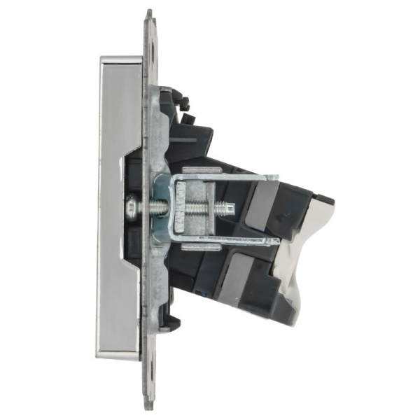 Розетка компьютерная СП BRITE РК10-БрГН RJ45 кат.5E механизм метал. хром/никель IEK BR-K10-1-M-K23