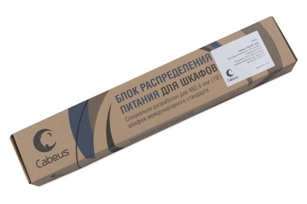 Блок евророзеток C14 PDU-8P-2IEC для 19дюйм шкафов горизонт. 8 розеток 10А выкл. Алюмин. корпус шнур 2м вилка IEC 320 Cabeus 7070c