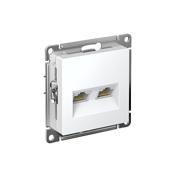 Розетка компьютерная 2-м AtlasDesign RJ45+RJ45 кат.5E механизм лотос SE ATN001385
