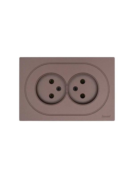 Розетка 2-м СП OSEN без заземл. ПБТ механизм шоколад LEZARD 743-7300-128B