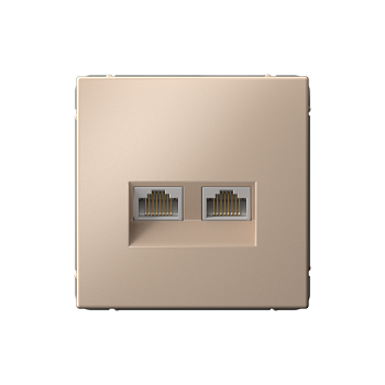 Розетка компьютерная 2-м ArtGallery RJ45 + RJ45 кат.5E механизм песочн. SE GAL001285