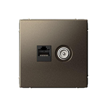 Розетка компьютерная + телевизионная 2-м СП ArtGallery RJ45 кат.5E + TV механизм мокко SE GAL000689