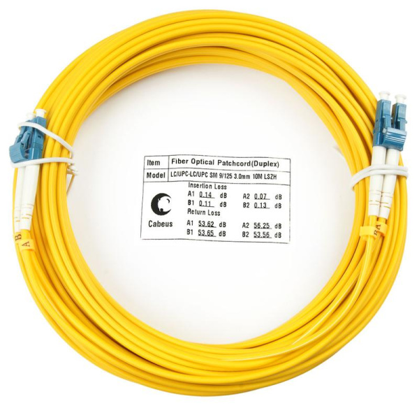 Шнур оптический FOP(d)-9-LC-LC-25м duplex LC-LC 9/125см 25м LSZH Cabeus 8341c