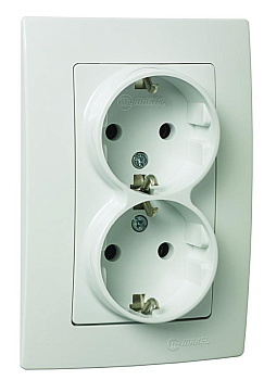 Розетка 2-м с з/к Lillium Natural Kare с/у бел. 250В 16А Makel 32001082