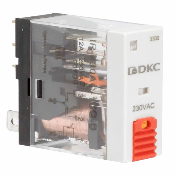 Реле одиночное 230В AC 1 перекидн. контакт тестовая кнопка DKC IR-230AC-1CO-D