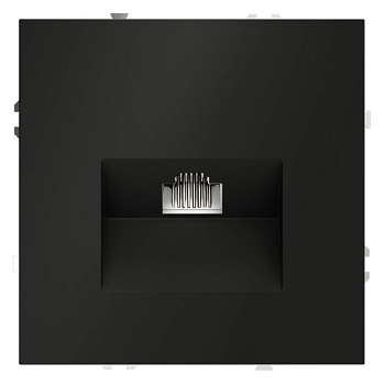 Розетка компьютерная 1-м СП S70 RJ45 кат.6 механизм черн. матов. Voltum VLS060108