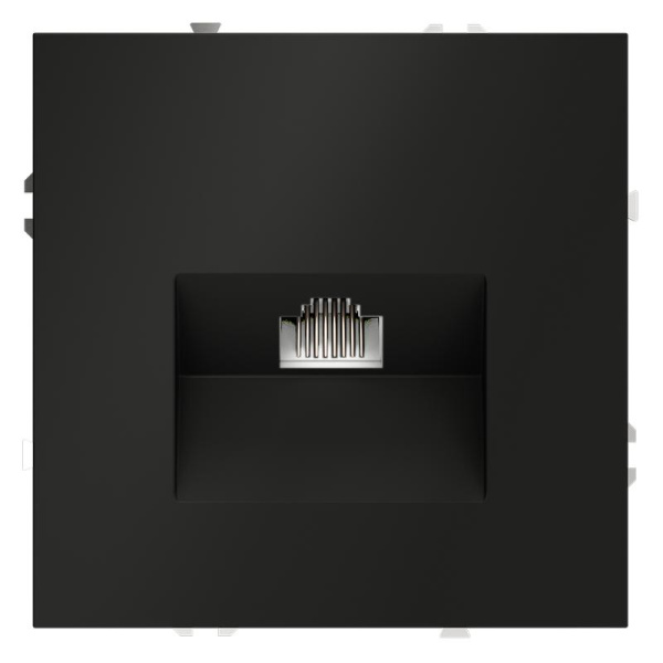 Розетка компьютерная 1-м СП S70 RJ45 кат.6 механизм черн. матов. Voltum VLS060108