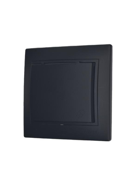 Розетка 1-м СП MIRA 16А IP44 с заземл. с крышкой ПБТ черн. LEZARD 701-4242-123BIPCH