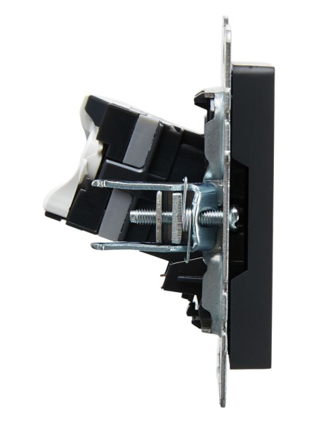 Розетка компьютерная СП RJ45 кат.5E BRITE РК10-БрГ механизм графит IEK BR-K10-1-K53