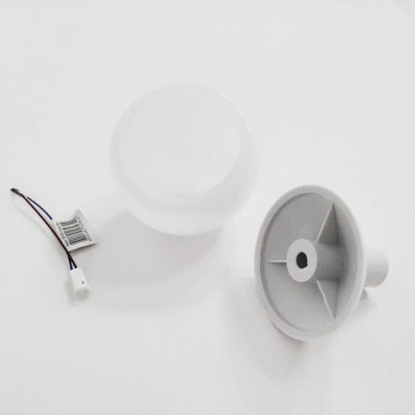 Комплект UFP-R80-N62-G4 OPAL-WHITE для изготовления декоративного светильника: рассеиватель опал D80мм основание с переходником на трубу D16мм патрон G4. зел. Uniel UL-00007484