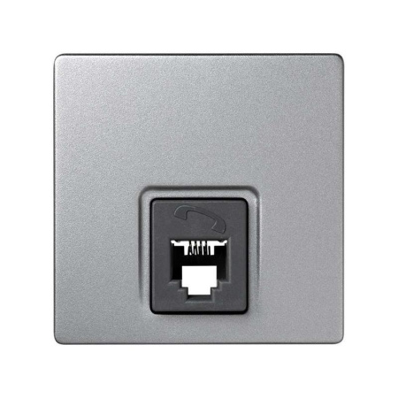 Розетка телефонная ОП Simon73 Loft RJ11 алюм. Simon 73480-63