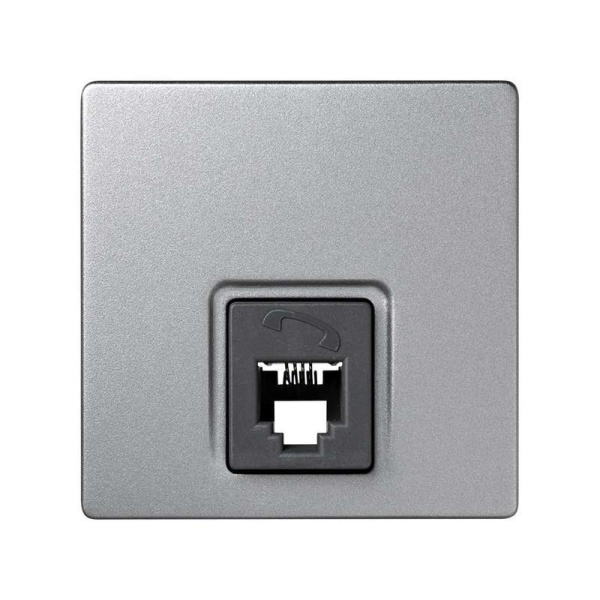 Розетка телефонная ОП Simon73 Loft RJ11 алюм. Simon 73480-63