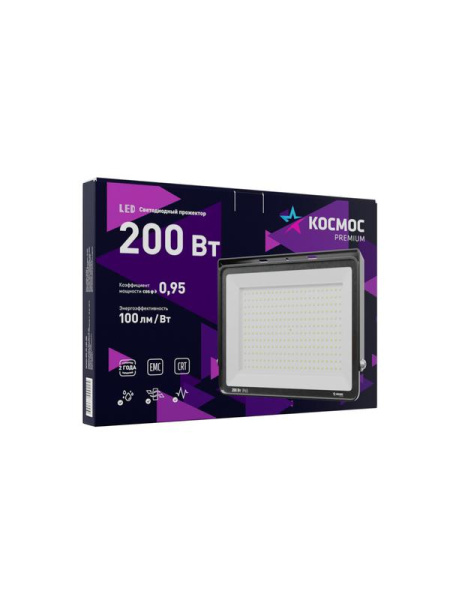 Прожектор светодиодный PREMIUM 200Вт 6500К 20000лм IP65 КОСМОС KOS_PR_LED_200