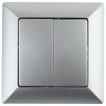 Переключатель 2-кл. СП Solo 4-107-03 10А 250В IP20 алюм. Intro Б0053611
