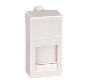 Адаптер на 1 RJ45(12) коннектор узкий шторка Simon27 бел. 27087-34