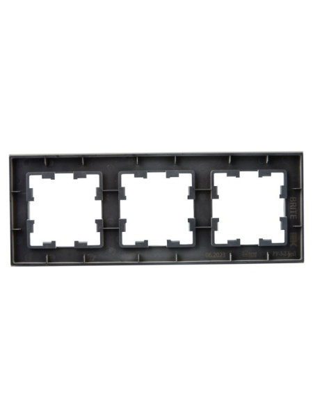 Рамка 3-м BRITE РУ-3-2-БрД стекло дым. IEK BR-M32-G-K30