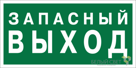 Знак безопасности BL-2010B.E43 "Запасный выход" Белый свет a21274