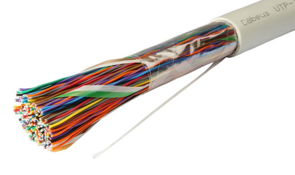 Кабель витая пара UTP (U/UTP) кат.3 50 пар 24 AWG ОЖ solid PVC нг(А)-LS Cabeus 7282c