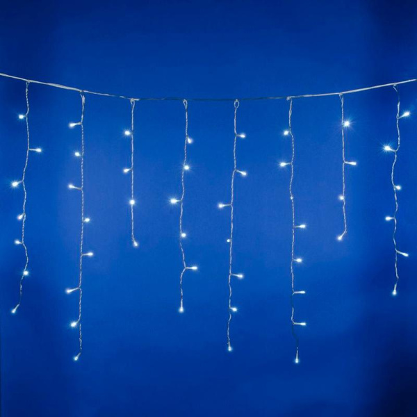 Гирлянда светодиодная "Бахрома" 25м 440LED бел. эффект мерцания соединяемая провод прозр. Uniel UL-00010885