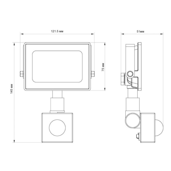 Прожектор светодиодный с датчиком LFL-3002S C02 30Вт 230В 6500К черн. Ultraflash 13330