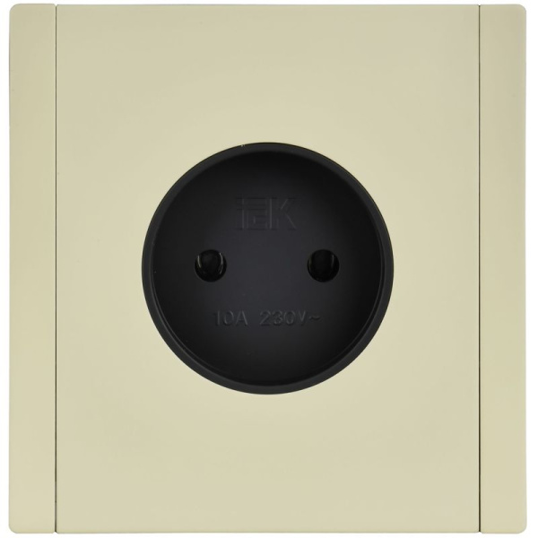 Розетка 1-м СП FORTE&PIANO FP818M 10А IP20 без заземл. без защ. шторок винтовое крепление сл. кость IEK FP-R10-10-M-K41