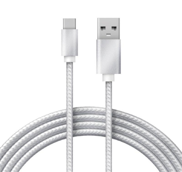 Шнур USB 3.1 type C (male)-USB 2.0 (male) в тканевой оплетке 1м черн. Rexant 18-1884