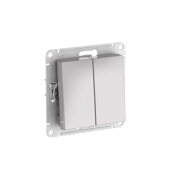 Выключатель 2-кл. AtlasDesign Aqua IP44 (сх. 5) 10AX быстрозажим. клем. механизм алюм. SE ATN440351S