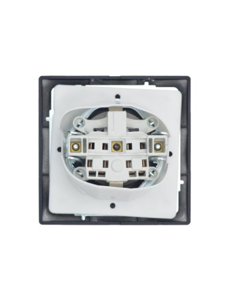 Розетка 1-м СП MIRA 16А IP44 с заземл. с крышкой ПБТ черн. LEZARD 701-4242-123BIPCH