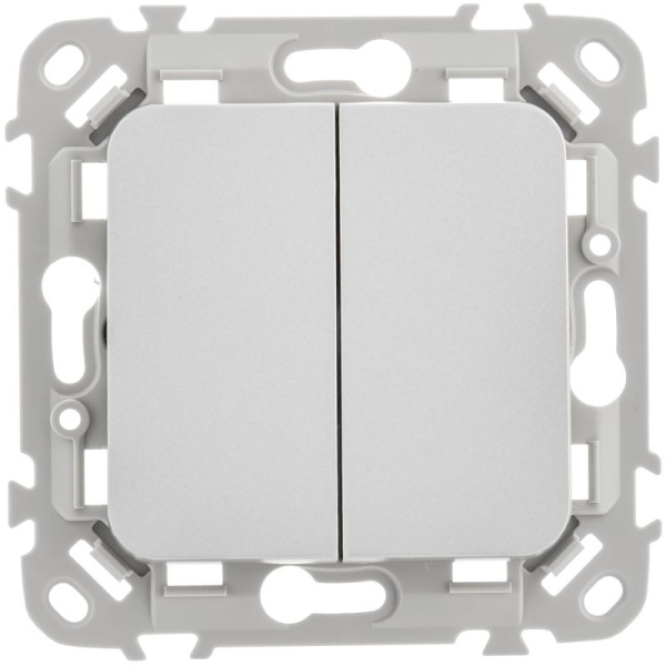 Выключатель 2-кл. СП FLITE ВС12-1-0-ФлА 10А механизм алюм. IEK FI-V20-0-10-1-K47