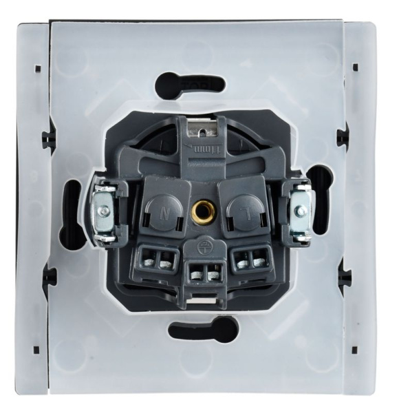Розетка СП FORTE&PIANO 16А IP44 FP121 с заземл. защ. шторки с крышкой винт. крепл. черн. IEK FP-R16-16-44-K02