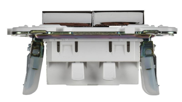 Выключатель 2-кл. SKANDY 10А SK-V09N с индикацией никель IEK SK-V20-1-10-K50