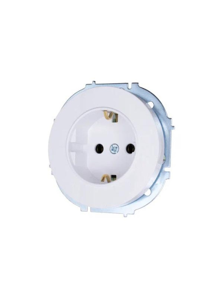 Розетка 1-м OSEN IP20 с заземл. ПБТ бел. LEZARD 743-0288-122B