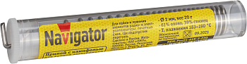 Припой 93 107 NEM-Pos01-61K-2-F20 (ПОС-61; колба; 2мм; 20 г) Navigator 93107