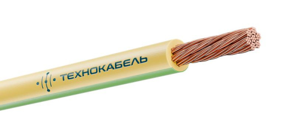 Провод ПуГВнг(А)-LS 1х1.5 450/750В Ж/З (бухта) (м) Технокабель 00-00149417