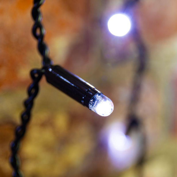 Гирлянда светодиодная "Светодиодный Дождь" 2х3м 600LED бел. 80Вт 230В IP65 эффект мерцания провод черн. (нужен шнур питания 303-500) Neon-Night 235-201