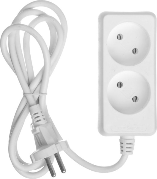 Удлинитель 2х1.5м без заземл. 10А IP20 У2 2P 250В 2х0.75 IEK WYP10-06-02-01-N