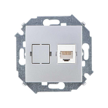 Розетка компьютерная СП Simon 15 RJ45 кат.5E Systimax механизм алюм. Simon 1591598-033
