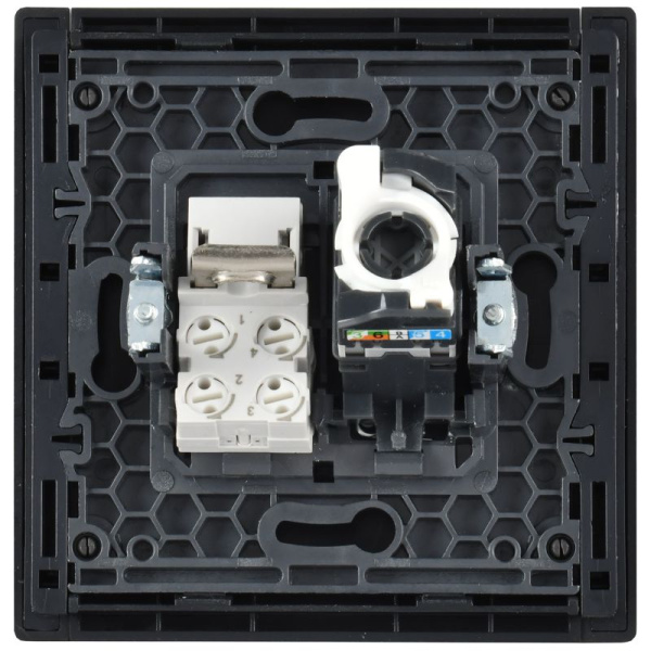 Розетка 2-м RJ11+RJ45 кат.5E FORTE&PIANO FP135 черн. IEK FP-KT20-O-1-K02