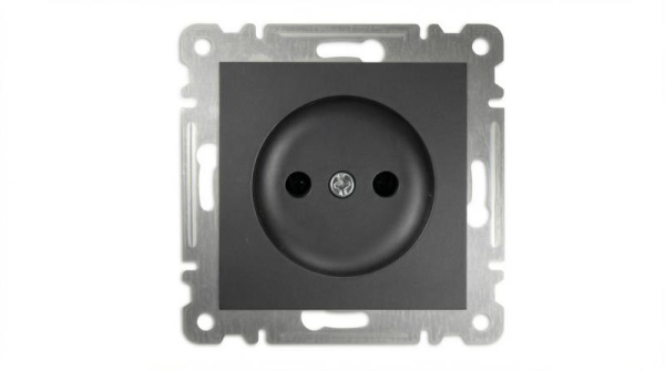 Розетка 1-м СП Karea 10А IP20 без заземл. механизм дым. металлик Makel 57050022