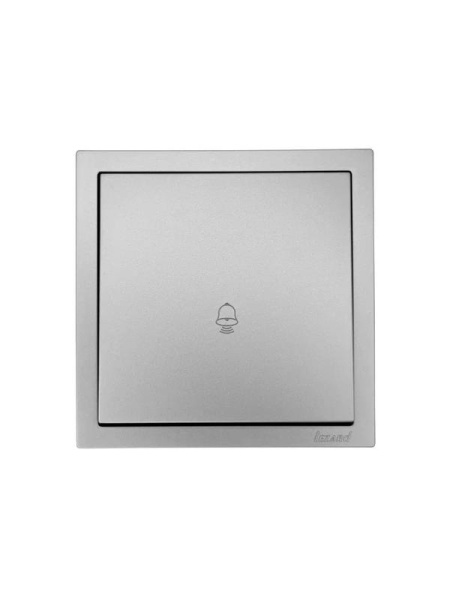 Кнопка звонка СП ZIMA IP20 безвинтов. зажим механизм сер. матов. LEZARD 704-7488-103QC