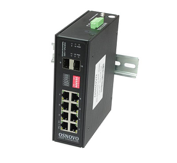 Коммутатор промышленный Hi PoE SW-80802/I(Port 90Вт 300Вт) Gigabit Ethernet на 8GE PoE + 2 GE SFP порта. OSNOVO 13879