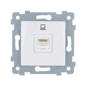 Розетка компьютерная 1-м Мария РК1-455 RJ45 кат.5E механизм бел. Кунцево 110022