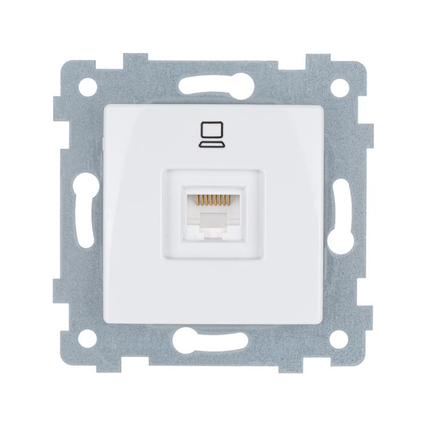 Розетка компьютерная 1-м Мария РК1-455 RJ45 кат.5E механизм бел. Кунцево 110022