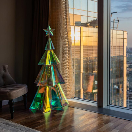 Светильник декоративный "Елка" 400LED ULD-R502 220V XMAS TREE TM бел. корпус радужн. Uniel UL-00011052