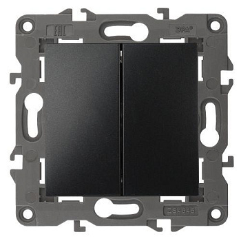 Выключатель 2-кл. СП Elegance 14-1104-05 10А IP20 250В 10AX механизм антрацит Эра Б0034234