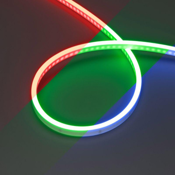 Лента светодиодная WAVE-SIDE-PU-H120-06x12mm 24В RGB 8Вт/м IP68 wire x1 вывод боков. герметичная (уп.1м) Arlight 052594