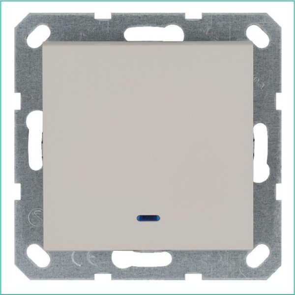 Выключатель 1-кл. 10А IP20 с подсветкой механизм тауп Jasmart G3011NT