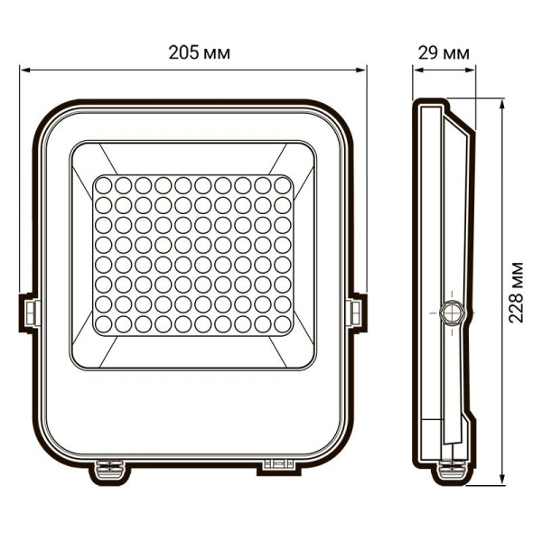 Прожектор светодиодный PFL-S4 50Вт 6500К IP65 80град. ДО с линзовым модулем JazzWay 5036420