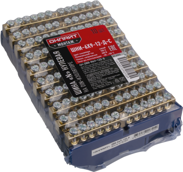 Шина нулевая 90 720 OBB-M69-12D-B на DIN-изоляторе ОНЛАЙТ 90720